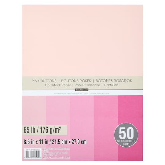 Pink Buttons 8.5" x 11" Cardstock Paper by Recollections®, 50 Sheets